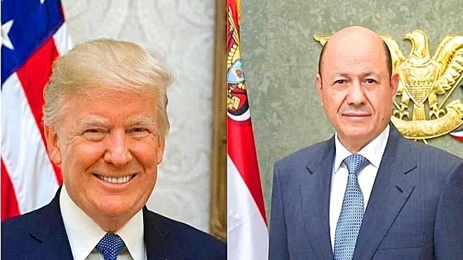 باتصال هاتفي .. العليمي يطلب من ترامب دعماً امريكياً لمواجهة الحوثي